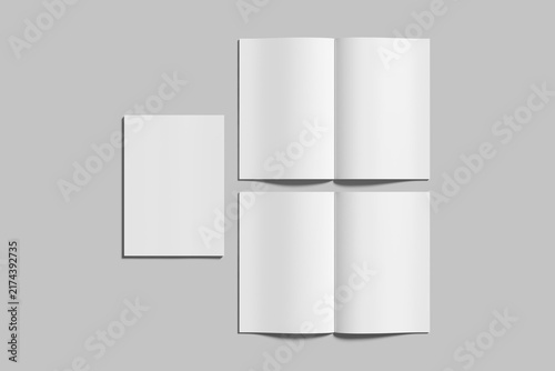 A4 magazine blank mockup 3d rendering