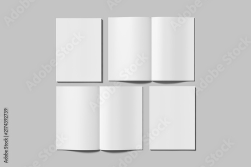 A4 magazine blank mockup 3d rendering