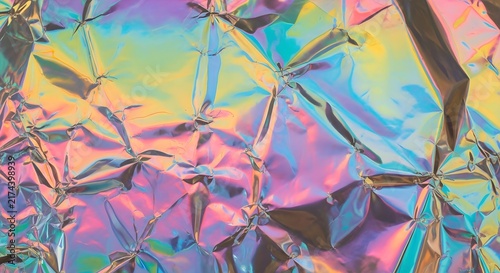 Abstract Iridescent Geometric Fractal Pattern with Prismatic Light Reflections for Creative Design