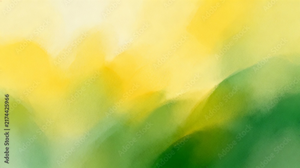 Fototapeta premium Abstract Yellow and Green Watercolor Background with Soft Blurred Texture