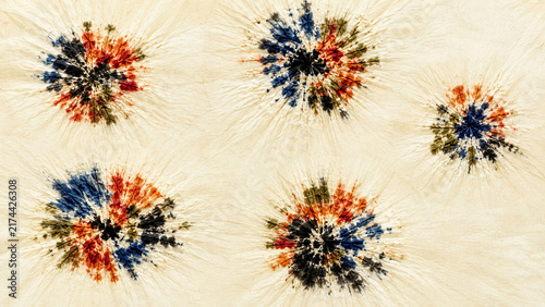 Bridled Pleat Islands Tie Dye Background