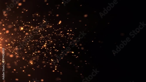 Embers Sparks Particles Loop Overlay Alpha Channel Transparent Background For Compositing Flying From Side