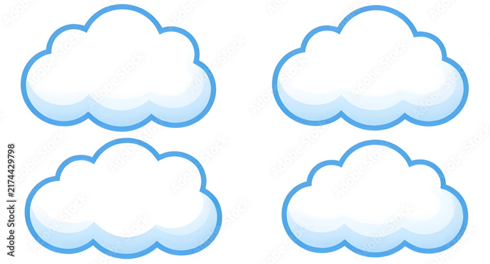 Fototapeta premium Cloud, white, sky, blue, vector, graphic, stock-vector, isolated-element, design-element, logo, emblem, label, badge, stamp, graphic-design, sticker, tag