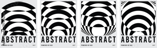 Black and white abstract geometric pattern posters