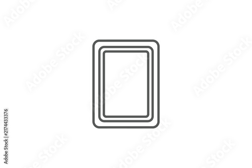 Minimalist rectangular frame icon with double border line style.