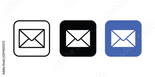 Mail icon set. email icon vector. E-mail icon. Envelope illustration