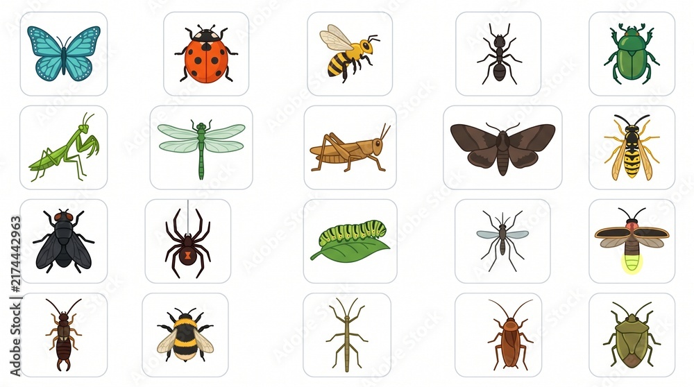 Obraz premium collection of insects