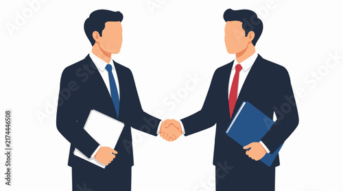Businessmen handshake agreement deal partnership collaboration