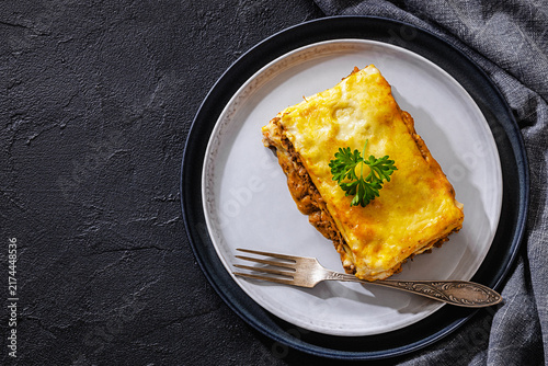Lasagne alla Bolognese with beef ragu, cheese