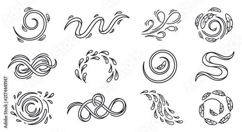 Fotografie Elegant black and white decorative swirls and flourishes collection