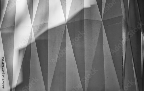 Fotografie Asymmetrical Wall in Black and White.