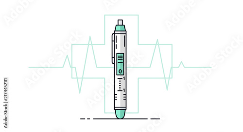 Medical Precision: Healthcare Pen Depicting Medical Measurement And Diagnostic Solutions