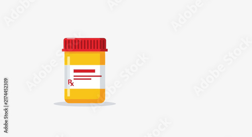Medical Prescription Bottle Illustration: Healthcare Remedy, Pharmacy, Medication, And Remedy.