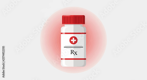 Medical Prescription Bottle Illustrating Medication, Pharmacy, Treatment, Healthcare And Pills