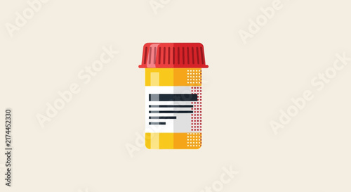 Medical Prescription Bottle Illustration Showing Healthcare and Pharmaceuticals Concept Design