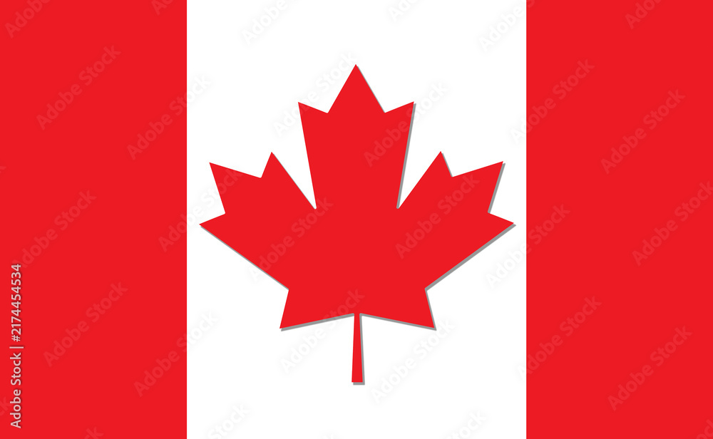 Obraz premium National Flag of Canada Red Maple Leaf Symbol Vector