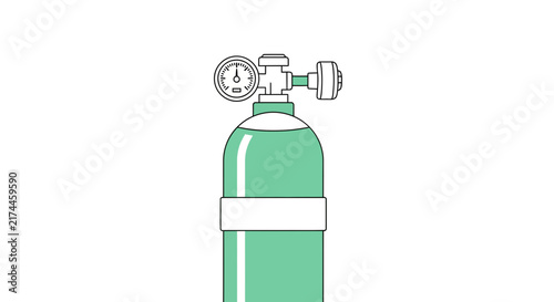 Medical Oxygen Tank Illustration Representing Health, Safety, and Emergency Protocols