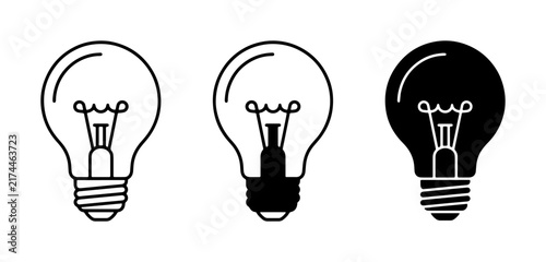 Light Bulb Icons: Simple Line Art, Silhouette, and Filled Designs for Ideas and Innovation