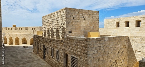 Interior Building inside The Citadel of Qaitbay, a 15th-century defensive fortress located on the Mediterranean sea coast, on Pharos Island in Alexandria, Egypt. 