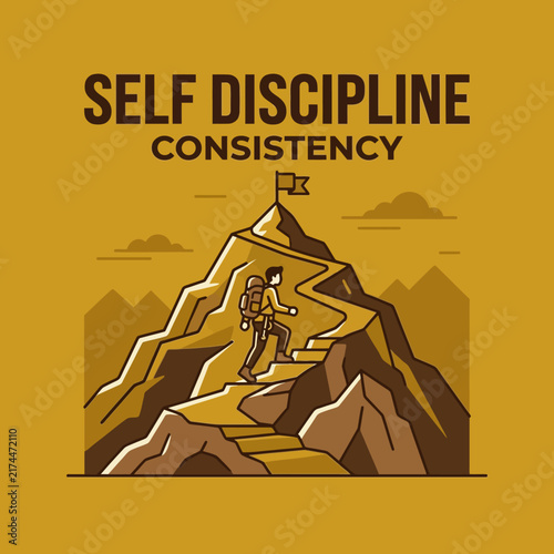 Ascending Summit Of Success With Persistent Effort And Mental Fortitude