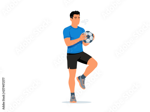Athlete Balancing Soccer Ball With Focused Breath And Focused Effort