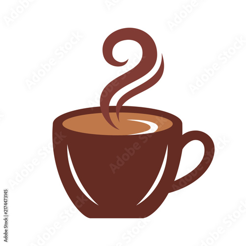 Steaming Hot Coffee Cup Simple Vector Illustration