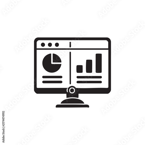 KPI Reporting Dashboard Flat Vector Icon