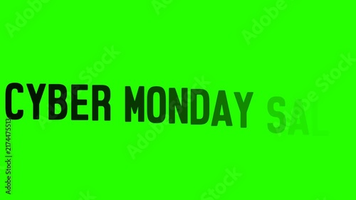Cyber Monday sale hand written animated text. 4k animation with alpha channel on transparent background