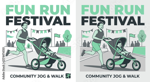 Active Parents Enjoying A Fun Run Festival Event Together