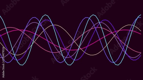 Wavy Light Waves Moving Across Dark Background
