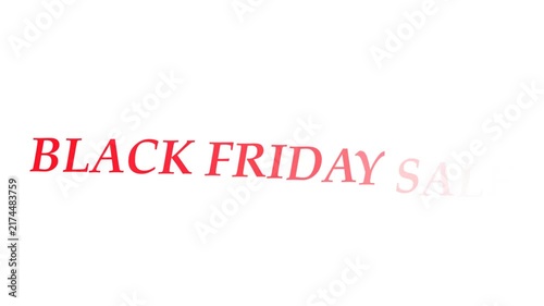 Black friday sale hand written animated text. 4k animation with alpha channel on transparent background  