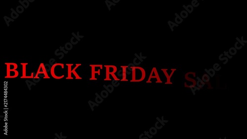 Black friday sale hand written animated text. 4k animation with alpha channel on transparent background  