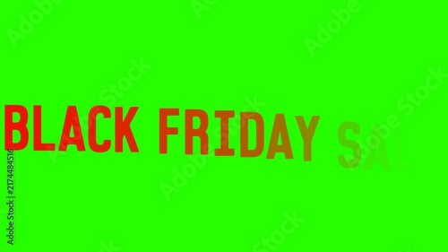 Black friday sale hand written animated text. 4k animation with alpha channel on transparent background  