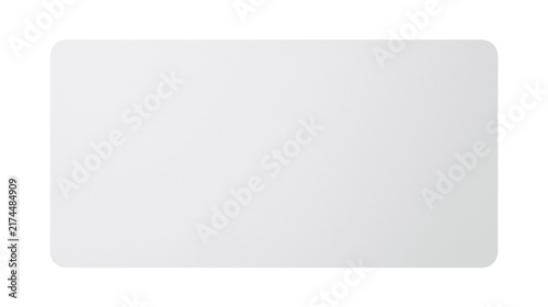 Obraz na plátne Isolated blank white rectangular card with rounded corners, clean minimalist des