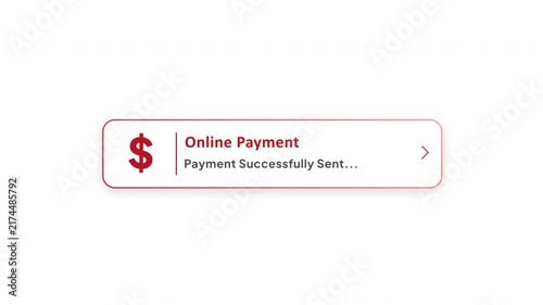 Online Payment Notification with Payment Successfully Sent, Money Transfer Confirmation and Digital Banking Alert Animation