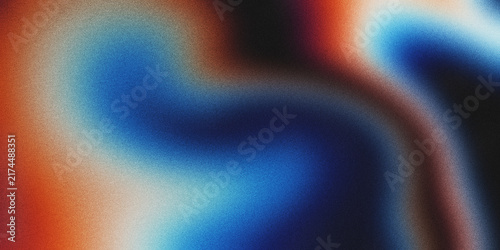 An abstract background featuring a smooth, grainy gradient that blends warm orange and cool blue hues. The textured, noisy appearance creates a modern, atmospheric effect.