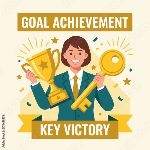 Achieving Goals Winning The Key To Success And Victory