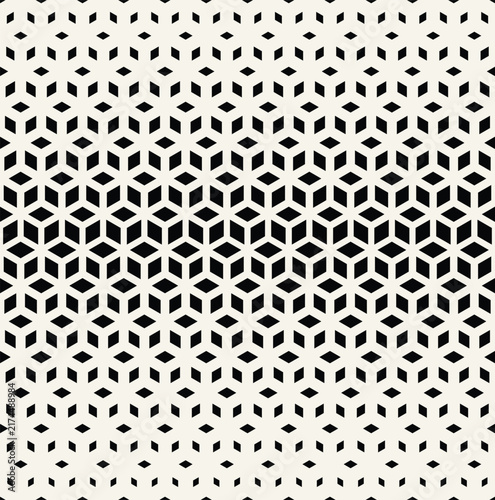 Vector seamless pattern featuring a modern geometric design with repeating tiles and a precise diamonds. Hexagonal grid with gradation. The structured composition creates a clean, stylish aesthetic.