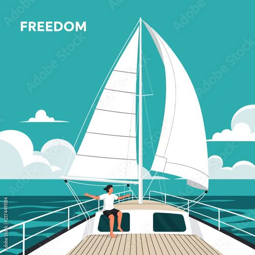 Sailing Into Freedom And Adventure On A Serene Ocean Journey