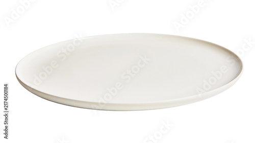 Isolated simple white oval ceramic plate for elegant dining and food presentation