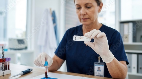 Medical Professional Conducting Rapid Diagnostic Test For Disease Detection