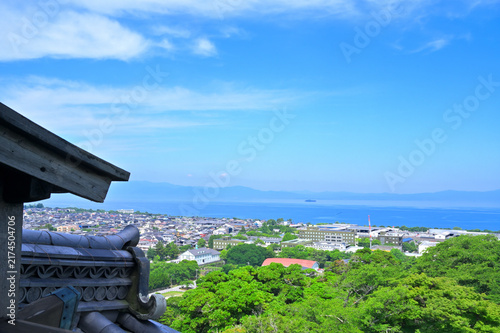 彦根城天守から琵琶湖の眺め 滋賀県彦根市