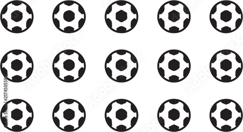 Minimalist black and white circular icons with dots arranged in grid.