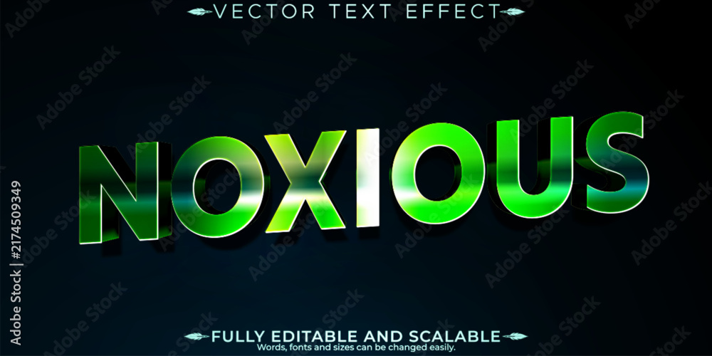 Fototapeta premium Noxious text effect, editable green and toxic text style