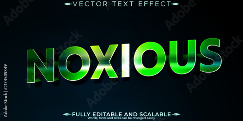 Noxious text effect, editable green and toxic text style