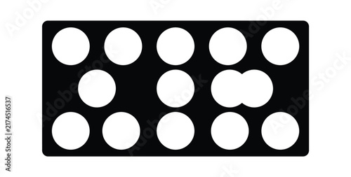 Perforated Rectangular Board Silhouette Vector Icon. Abstract Dot Grid and Hole Pattern.