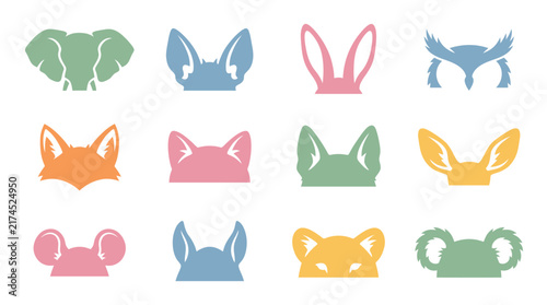 Colorful animal ears headbands collection.