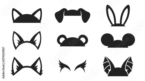 Cartoon animal ears and headbands.