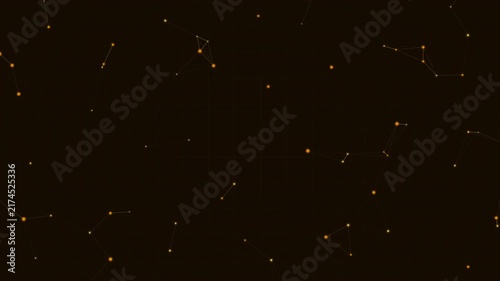 AI Gold Premium Neural Network Plexus Data Connectivity Seamless Loop - 4K Seamless Loop