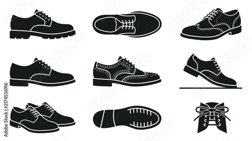 Black dress shoes for men collection.